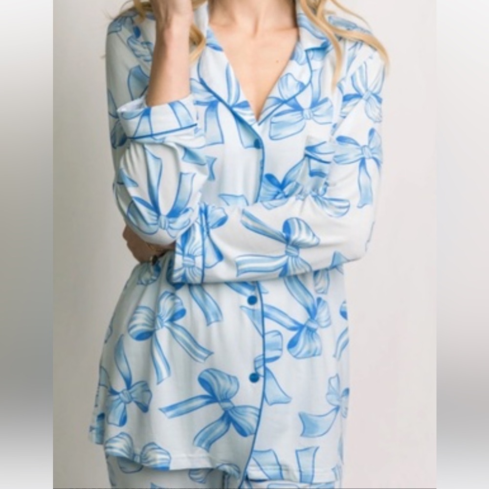In My Sundays Blue Bow Pajamas